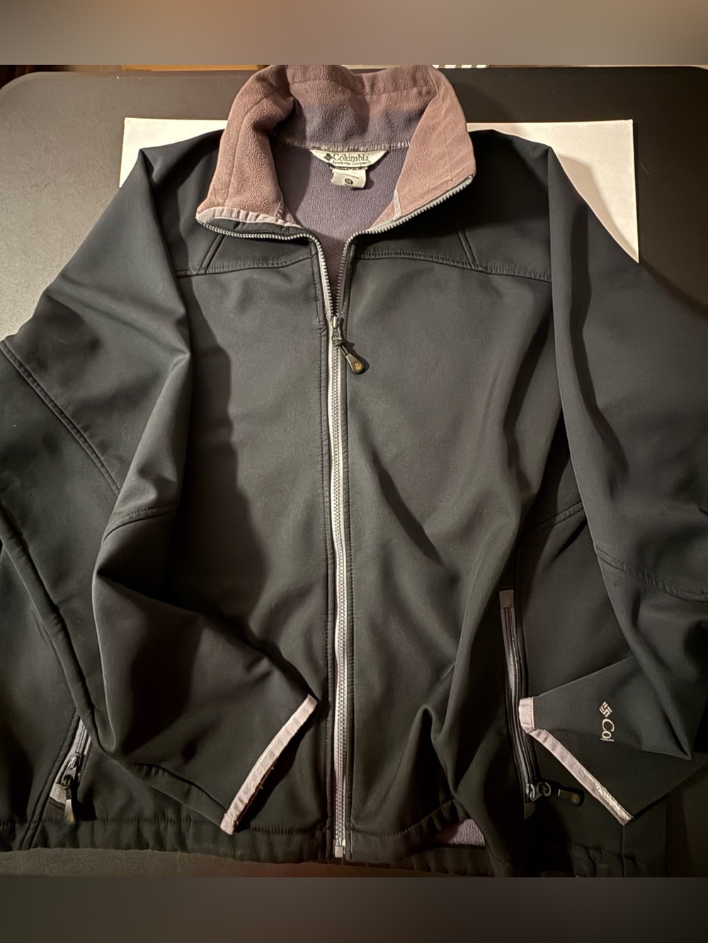 🖤 Columbia Men’s Fleece-Lined Full-Zip Jacket Black Gray XXL Outdoor